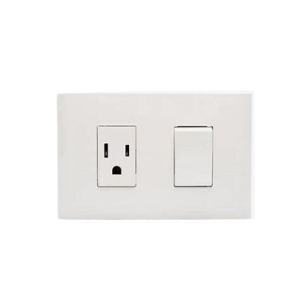 INTERRUPTOR Y TOMACORRIENTE NOBILE BTICINO COLOR BLANCO (AF2231EB)