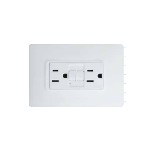 TOMA DOBLE POLARIZADO GFCI LUZICA BTICINO BLANCO (PU1228GF)