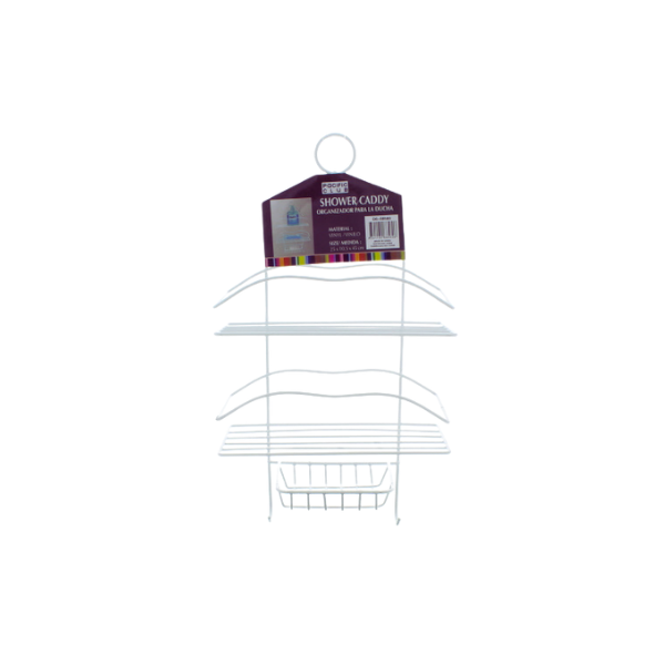 ORGANIZADOR BAÑO 2 NIVELES 25X11X45CM METALICO BLANCO 734-88560