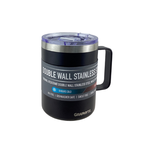 TAZA TERMICA 12 OZ ACERO NEGRO 707-GR12OZ-BLK