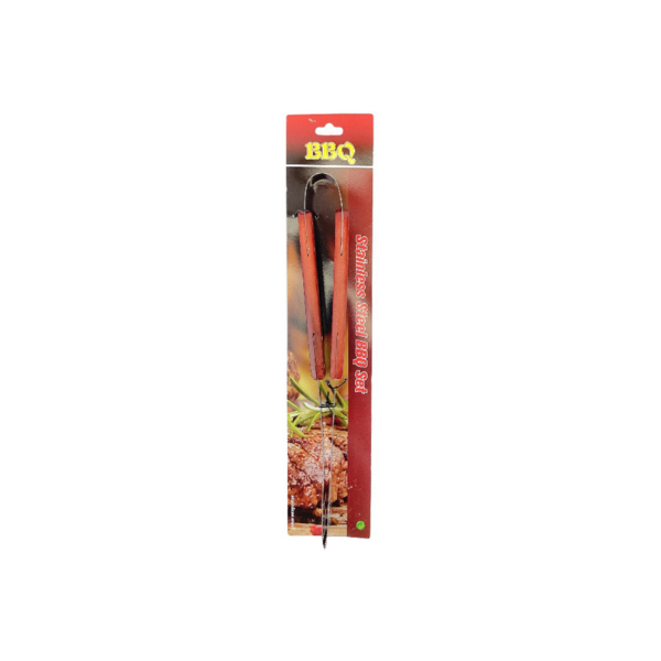 UTENSILIO P/BARBACOA PINZA 47X100CM ACERO INOX-MADERA  741-37865