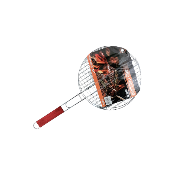 PARRILLA P/BARBACOA C/MANGO 30X60CM HIERRO-MADERA 741-38768