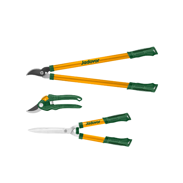 TIJERA P/PODAR SET 3PZAS 8,22,27 PLG AMARIILA-VERDE JADEVER JDPR3E03