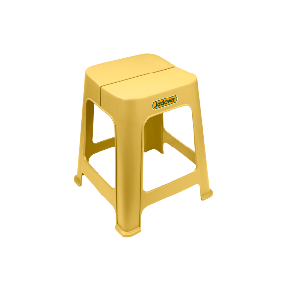 BANCO 38.5X38.5X45CM PLASTICO AMARILLO JADEVER JDPZ1345