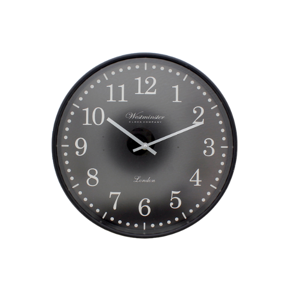 RELOJ PARA PARED PLASTICO 36 cm NEGRO TIMES TOWER & CO. 602-06531