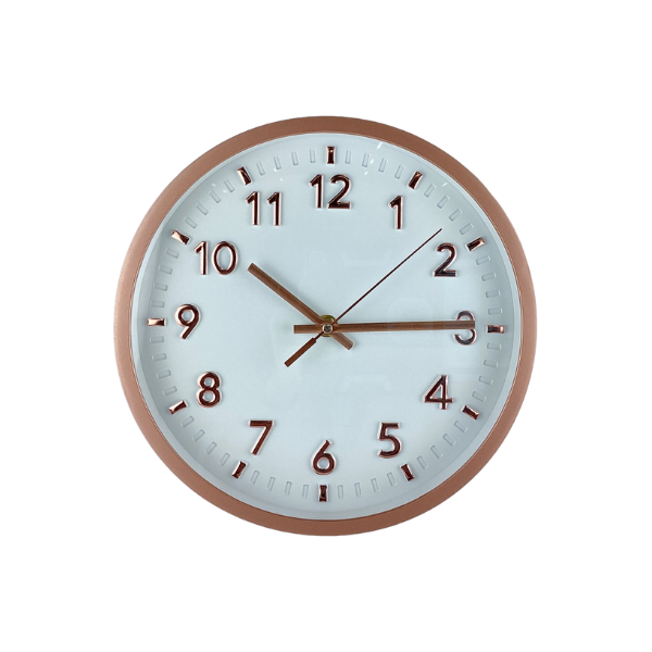 RELOJ PARA PARED HIERRO/VIDRIO 25 cm DORORADO/ROSADO/BLANCO TIMES TOWER & CO. 602-39479