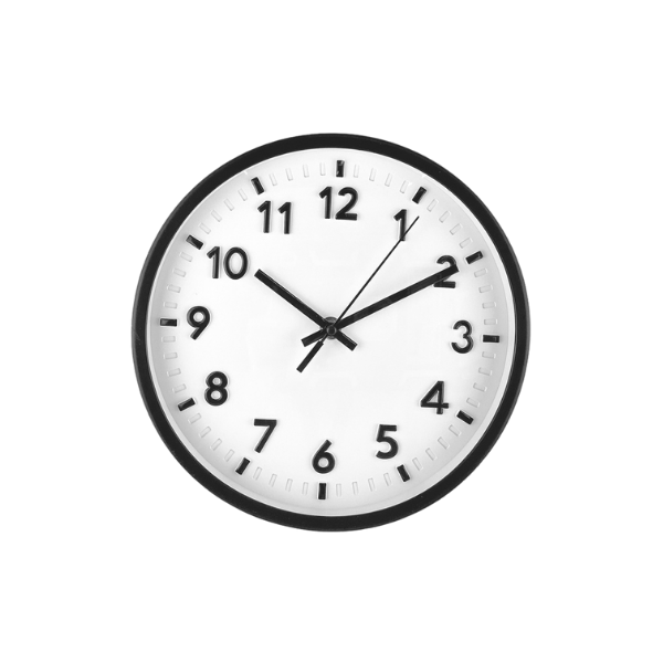 RELOJ PARA PARED HIERRO/VIDRIO 25 cm BLANCO/NEGRO TIMES TOWER & CO. 602-39480