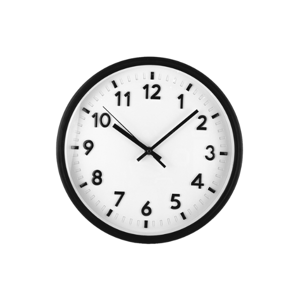 RELOJ PARA PARED PLASTICO/VIDRIO 30 cm BLANCO/NEGRO TIMES TOWER & CO. 602-39483