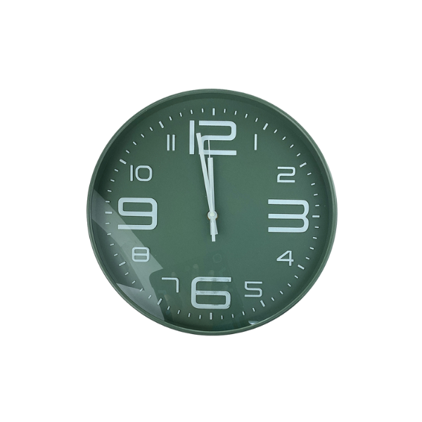 RELOJ PARA PARED PLASTICO/VIDRO 30 cm VERDE TIMES TOWER & CO. 602-40124