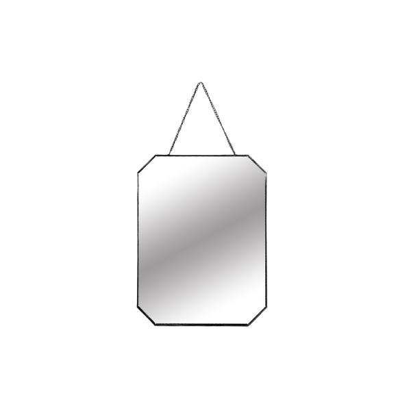 ESPEJO DECORATIVO CUADRADO PARA PARED HIERRO/VIDRIO 35x33 cm NEGRO DECORE 729-02604