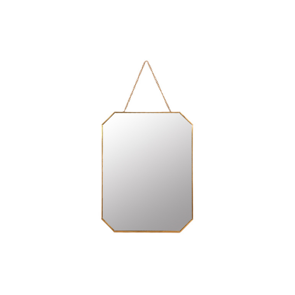 ESPEJO DECORATIVO CUADRADO PARA PARED HIERRO/VIDRIO 25x33 cm DORADO DECORE 729-02605