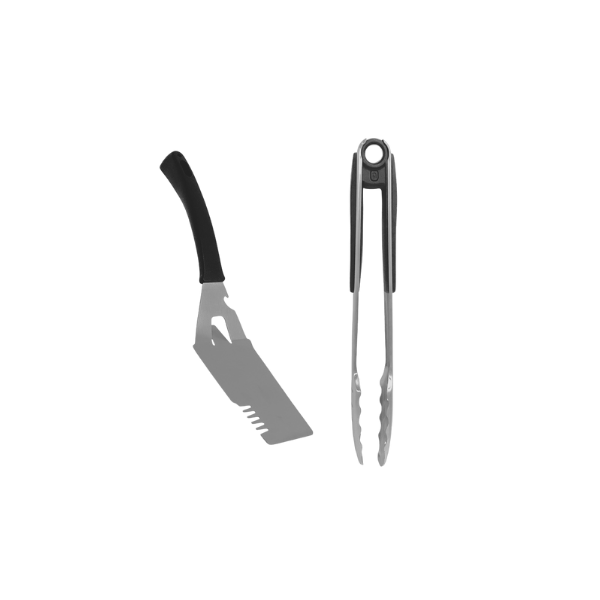UTENSILIO PARA BARBACOA ACERO INOXIDABLE 33/34 cm NEGRO BISTRO BBQ (SET 2 PZA) 741-02541