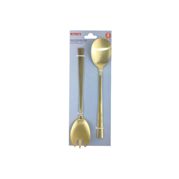 CUBIERTOS PARA SERVIR ACERO INOXIDABLE 24 cm DORADO ULTIMATE (SET 2 PZA) 716-05495