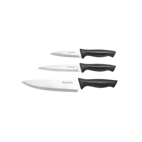 CUCHILLO ACERO INOXIDABLE NEGRO DECAKILA (SET 3 PZA) KMTT109B