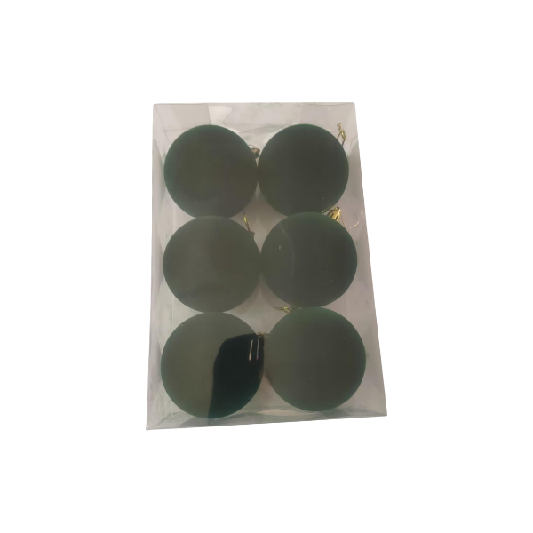 ESFERA NAVIDAD PLASTICO/TERCIOPELO 8x16x24 cm VERDE SANTINI (SET 6 PZA) 130-2502550