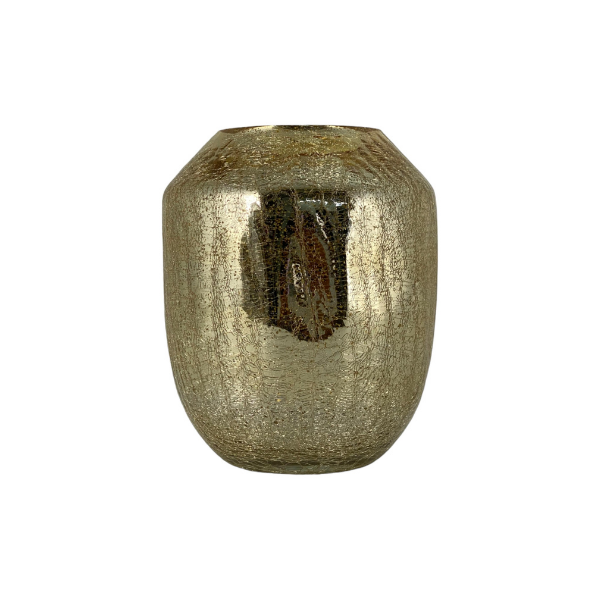 FLORERO REDONDO PARA MESA VIDRIO 18x18x22 cm DORADO SANTINI 200-6500303