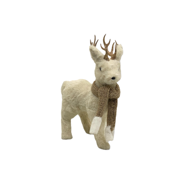 ADORNO NAVIDAD RENO FOAM/POLIESTER 27x15x43 cm BLANCO/BEIGE SANTINI 140-0500495