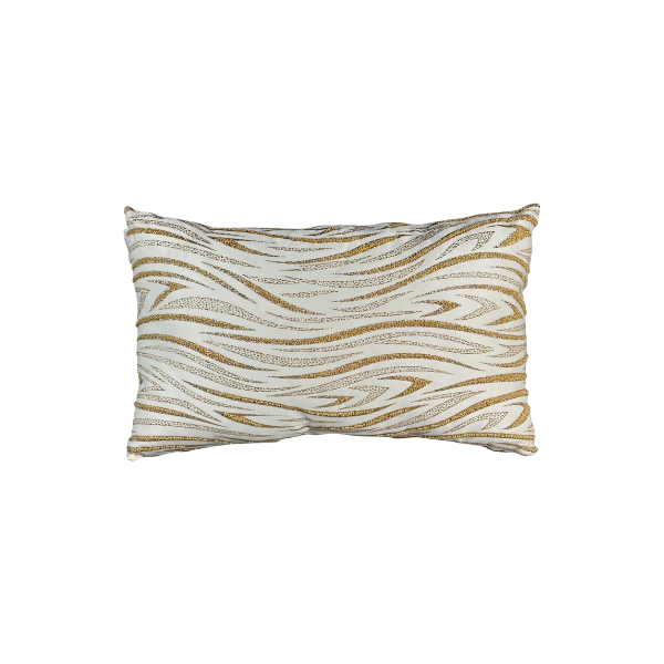 COJIN CON BRILLOS ALGODÓN/POLIESTER 30x48 cm BLANCO/DORADO SANTINI 160-4503516