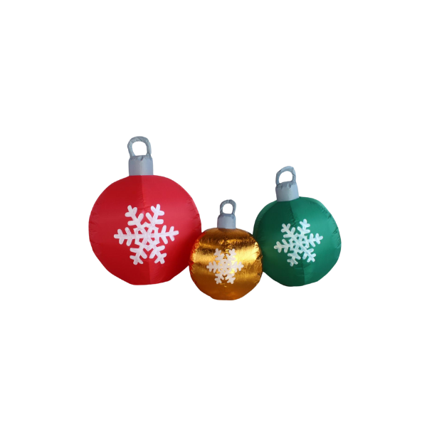 INFABLE NAVIDAD ESFERAS CON LUZ POLIESTER 150x80x87 cm ROJO/VERDE/DORADO SANTINI 200-1600026/1