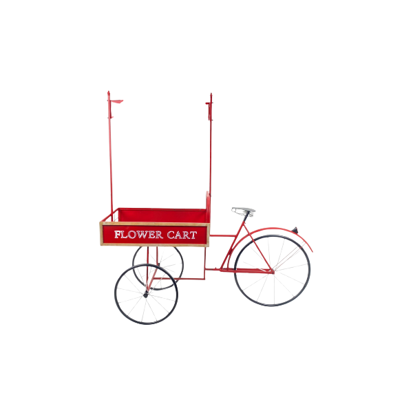 EXHIBIDOR BICICLETA PARA FLORES HIERRO/MADERA 156x64.5x167 cm ROJO SANTINI 202-2100001