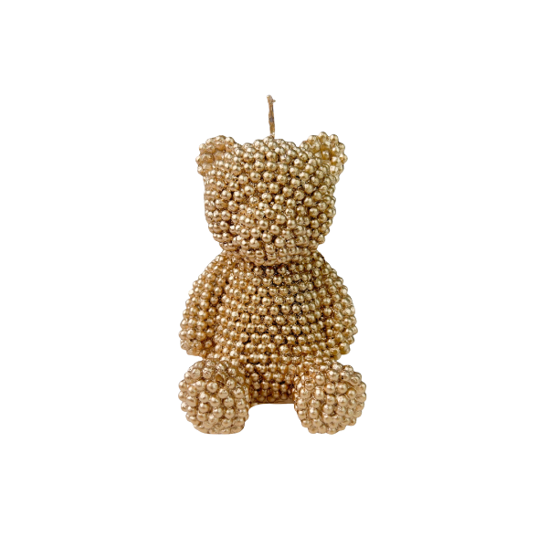 VELA NAVIDAD OSO PARAFINA 8.5x8.5x12 cm DORADO SANTINI 200-6400663