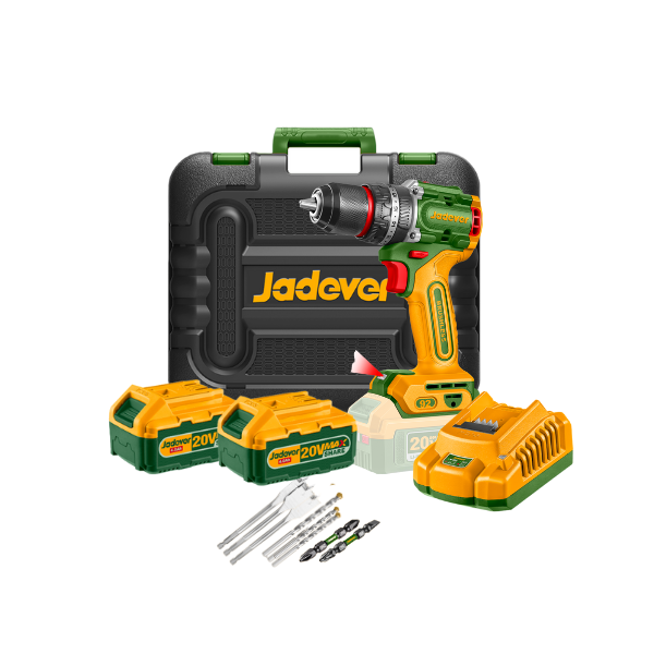 TALADRO PERCUTOR INALÁMBRICO JADEVER 1/2plg LIBRE CARBONES 20V 92Nm UJDCDP9281