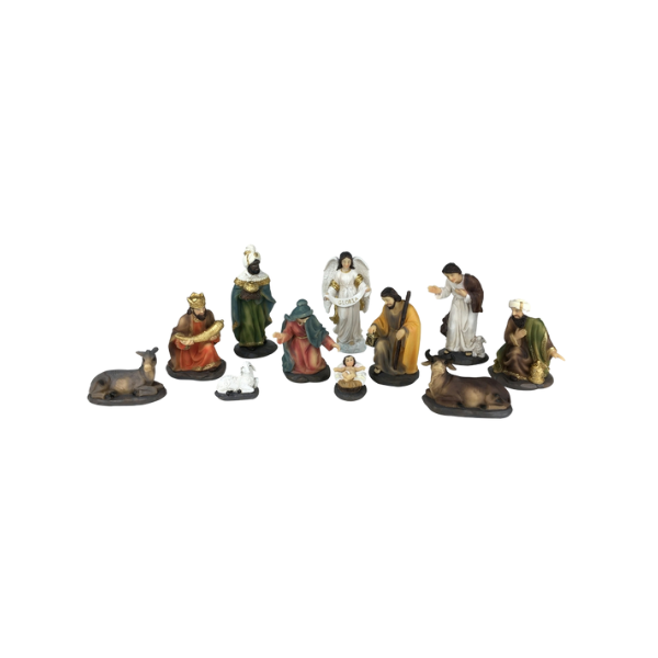 ADORNO NAVIDAD NACIMIENTO 16.5 cm MULTICOLOR MIRO (JUEGO 11 PZA) 831-P008-2534
