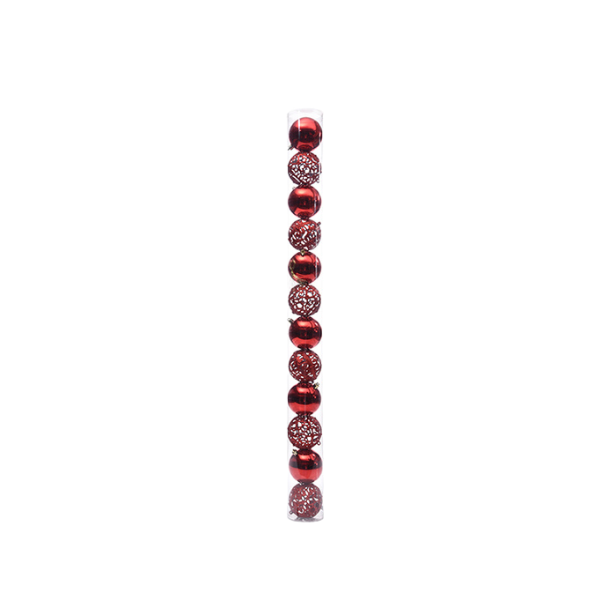 ESFERA NAVIDAD 8 cm ROJO MIRO (SET 12 PZA) 831-XB023R
