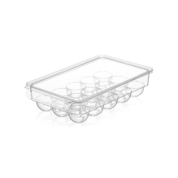 ORGANIZADOR PARA HUEVOS ACRILICO cm TRANSPARENTE SOFT CHEF 723-00735