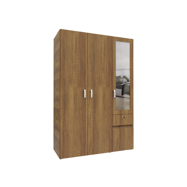 ARMARIO 4 PUERTAS 1 GAVETA CON ESPEJO MDP 120.9x180x49.8 cm CARAMELO MURANO MADERKIT M01409CL-CR