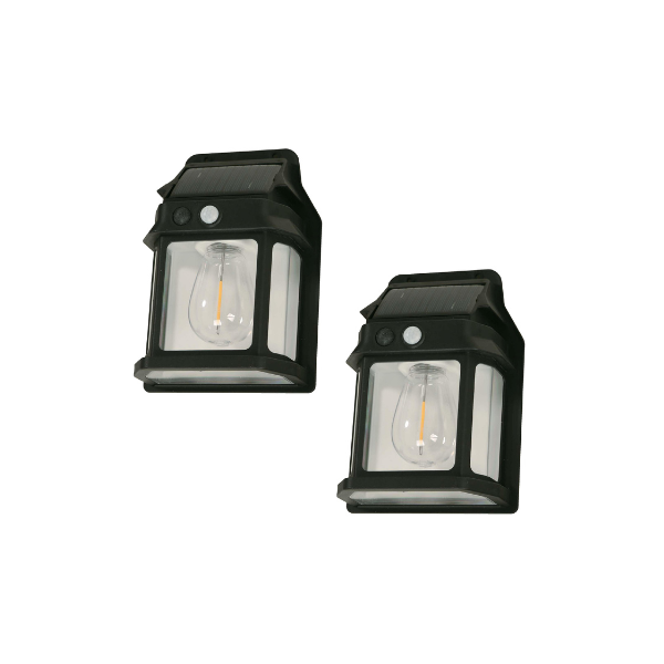 LAMP. LED DECORATIVA  EXT. DE PARED SOLAR NEGRO 3W (24542-2)