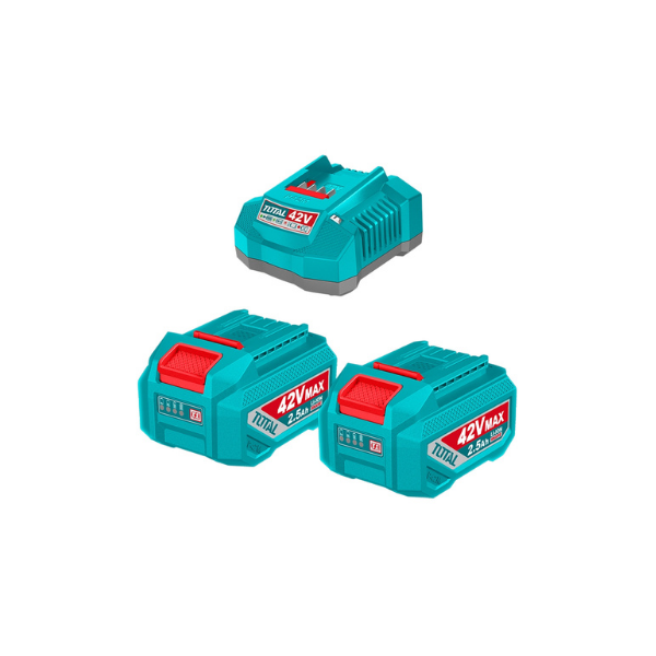 BATERÍA PARA HERRAMIENTAS INALÁMBRICAS 42V 2.5 A.h TOTAL (2 BATERÍAS MÁS CARGADOR) UTFBCPM25221