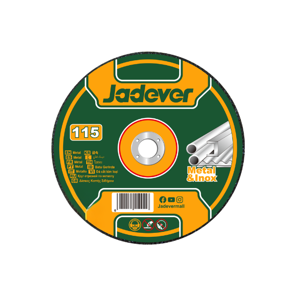 DISCO CORTE MÉTAL/ACERO INOX 114.30X1.0 mm JADEVER (4-1/2X1.0 plg) 15 pcs JDAC2L45