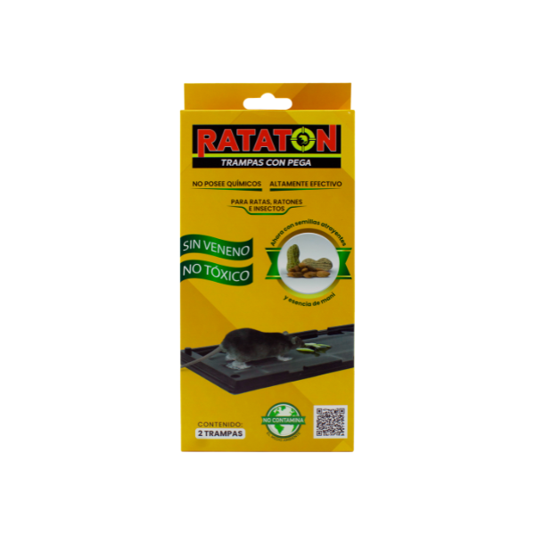 TRAMPA ADHESIVA PARA ROEDORES RATATON CON SEMILLA NATURAL (2 UNIDADES)