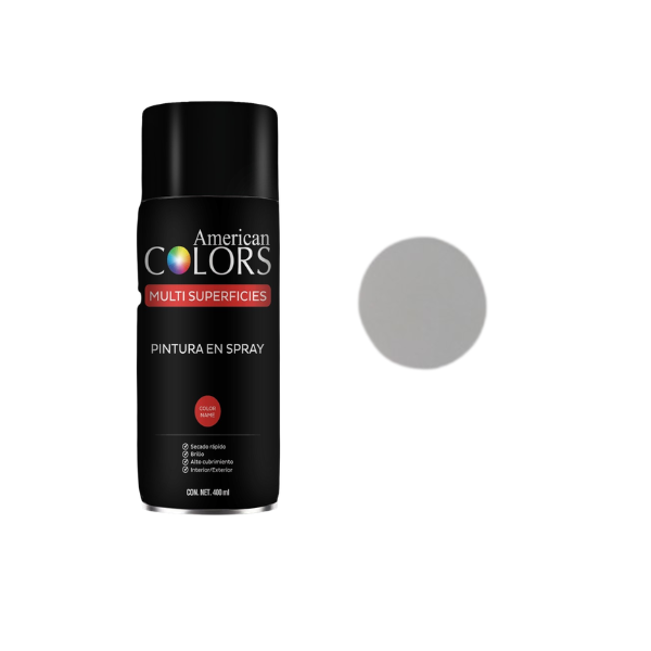 PINTURA SPRAY GRIS ALUMINIO 400 ml AMERICAN COLORS N36