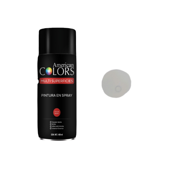 PINTURA SPRAY BLANCO BRILLANTE 400 ml AMERICAN COLORS N40