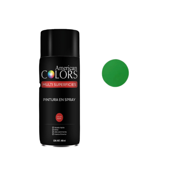 PINTURA SPRAY VERDE FLUORESCENTE 400 ml AMERICAN COLORS N1003