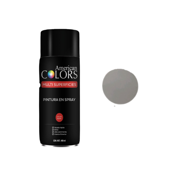 PINTURA SPRAY ALUMINIO ALTA TEMPERATURA 400 ml AMERICAN COLORS N1300
