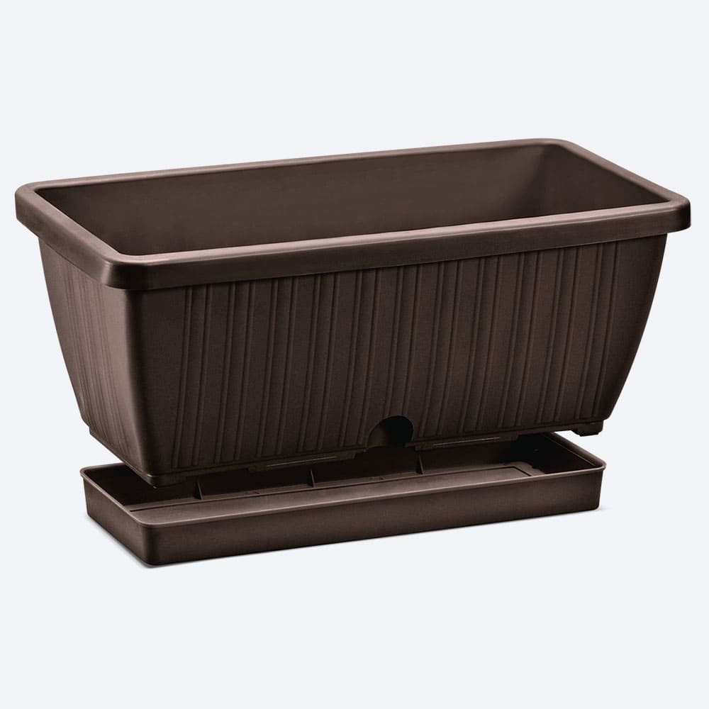 MACETA RECTANGULAR WENGUE RIMAX 40CM