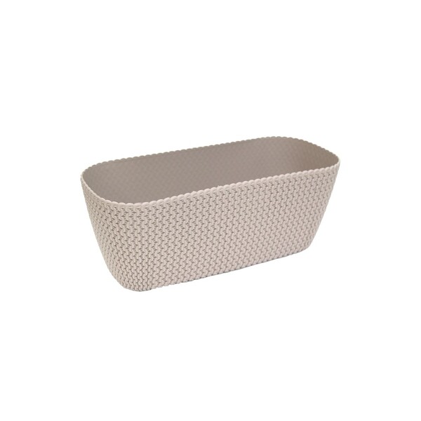 MACETA RECTANGULAR MOCCA C/TEJIDO PLASTICO 40CM 4007529U