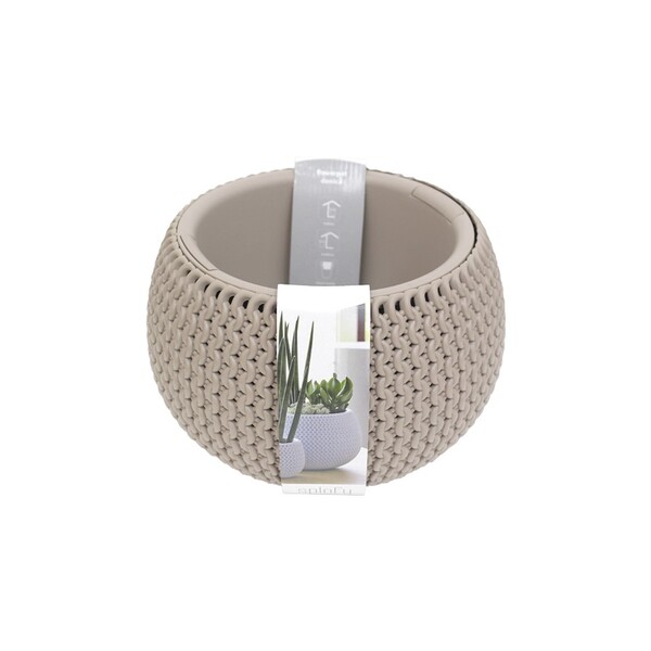 MACETA REDONDA MOCCA C/TEJIDO PLASTICO 24CM 2407529U