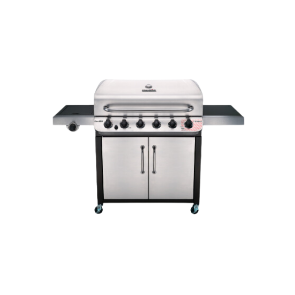 BARBACOA DE GAS 6 QUEMADORES CON RODOS Y HORNILLA ACERO INOXIDABLE CHAR-BROIL 463276517