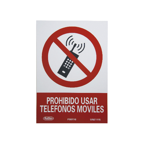 LETRERO PROHIBIDO USO TELÉFONO BEST VALUE 21X30CM F08116