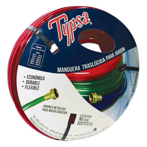 MANGUERA TRASLUCIDA PARA JARDIN 1/2 100FT