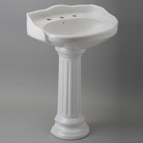 LAVAMANOS CON PEDESTAL 8" BLANCO VICTORIA FV E271-BL