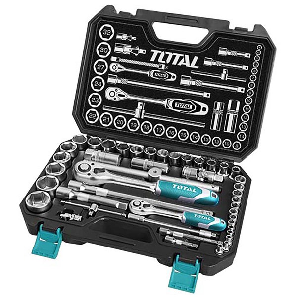 RATCHET TOTAL CON CUBOS 1/4 Y 1/2plg SET 44pcs