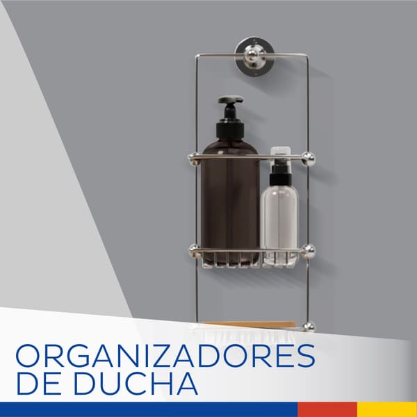 Organizador esquinero para ducha 2 niveles Rimax elaborado en plástico