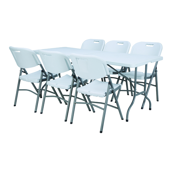 MESA PLEGABLE RECTANGULAR 180X75X74CM PLASTICO BLANCO HY-Z180A