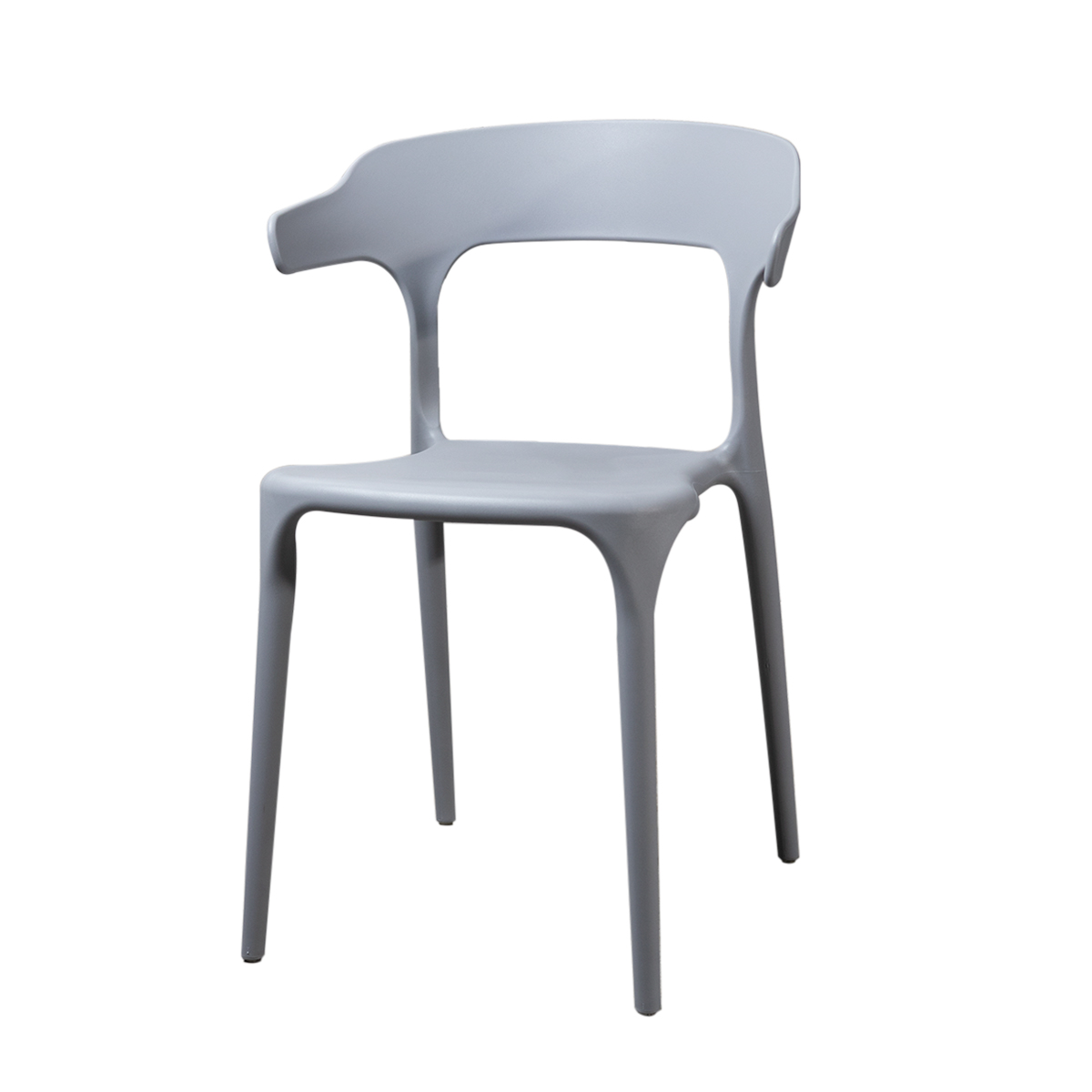 SILLA APILABLE C/RESPALDO GRIS 44X47X77CM (H608G)