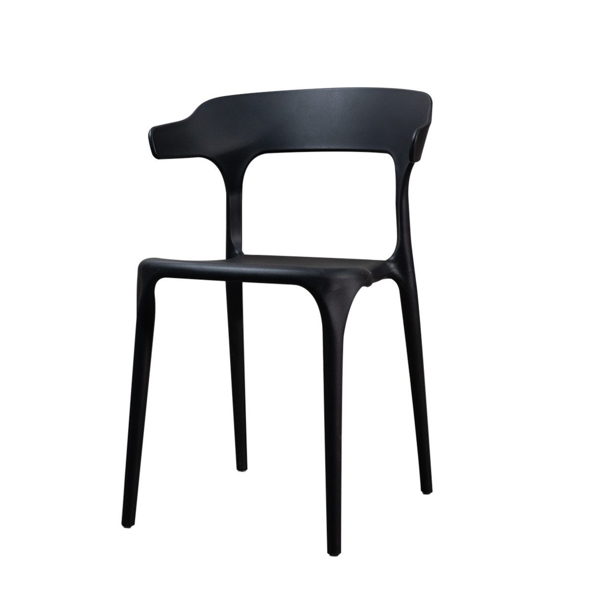 SILLA APILABLE C/RESPALDO NEGRA 440X470X770(H608N)